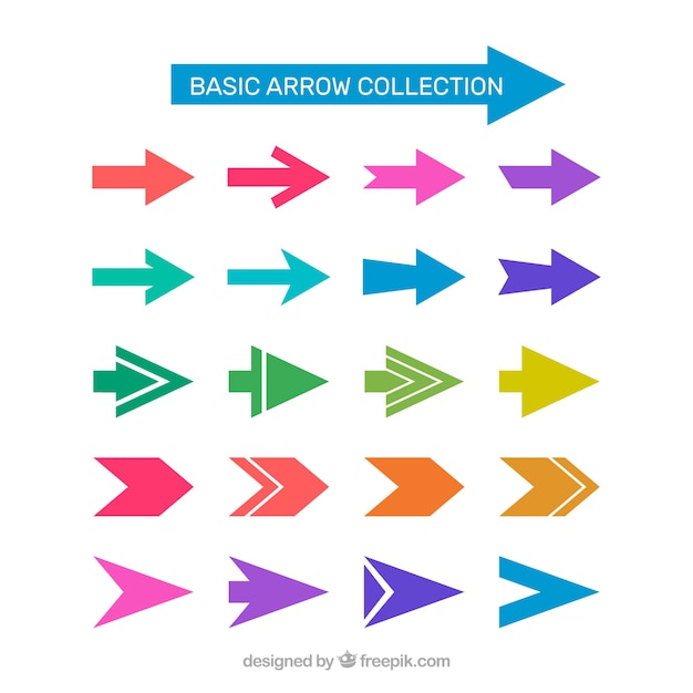 Colorful Flat Design Arrow Collection – Free Download