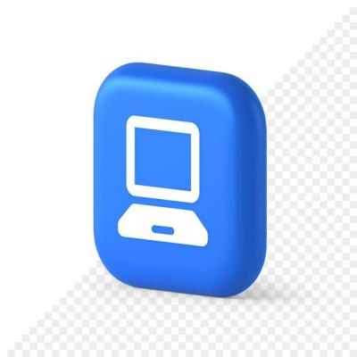 3D Realistic Isometric Icon of Computer Network Connection Button for Digital Information Browsing – Free Download