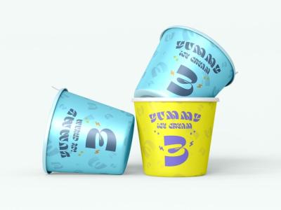 Ice Cream Paper Cup Packaging Mockup for Your Design Needs – Free Download