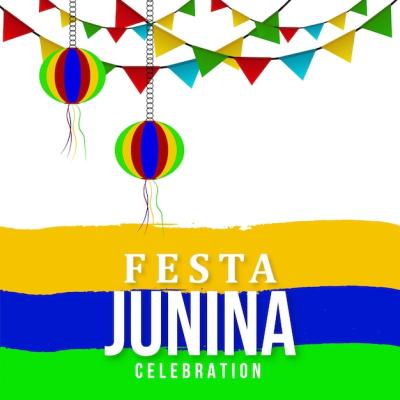 Happy Festa Junina Yellow Blue Green Background Social Media Design Banner – Free Download