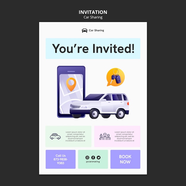 Car Sharing Template Design – Free Download