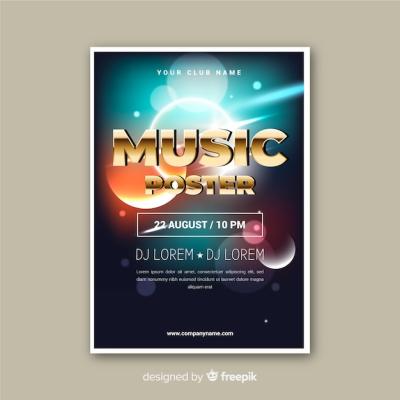 Abstract Light Effect Music Poster Template – Free Download