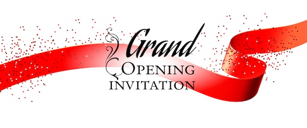 White Invitation Card for Grand Opening – Free Download