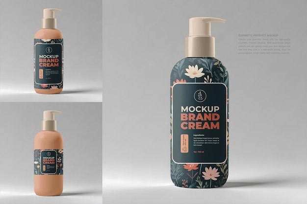 Cosmetic Liquid Skincare Bottle Mockup for Beauty Product Packaging – Free Download