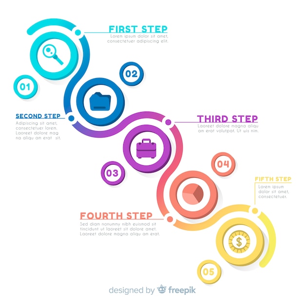 Flat Infographic with Timeline Background – Free Download