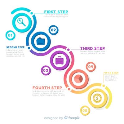 Flat Infographic with Timeline Background – Free Download