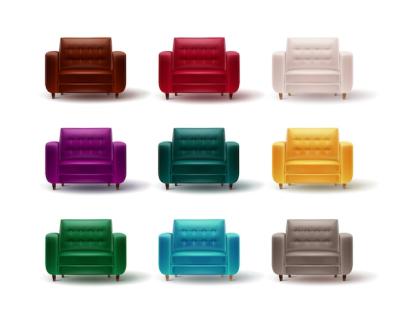 Vector Set of Colorful Armchairs for Home or Office Interior – Free Download