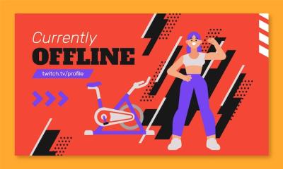 Flat Design Gym Training Twitch Background – Free Download