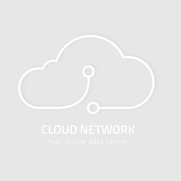 Minimal Cloud Icon Vector for Digital Networking System – Free Download