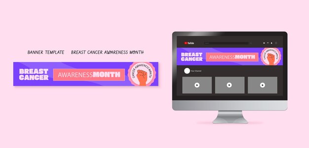 Breast Cancer Awareness Month YouTube Banner – Free Download