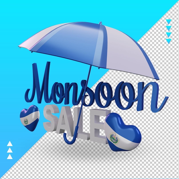 3D Rendering of El Salvador Flag for Monsoon Sale – Free Download