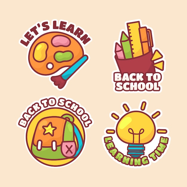 Hand Drawn School Sticker Collection – Free Download