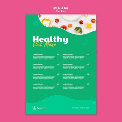 Fitness Nutrition Menu Template for Easy Meal Planning – Download Free Stock Photo