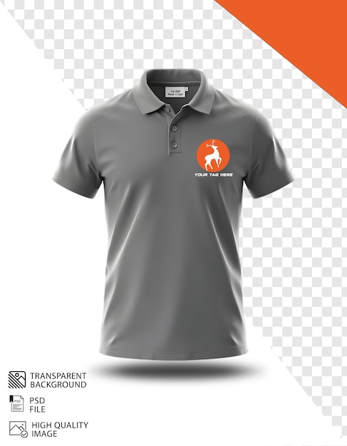 PSD Polo T-shirt with Deer Logo Isolated on Transparent Background for Social Media Poster and Banner – Free Download