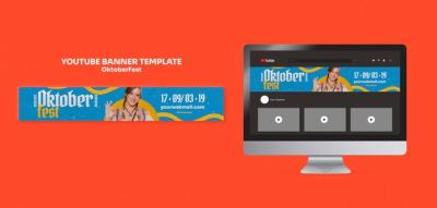 Oktoberfest Celebration YouTube Banner Template – Free to Download