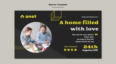 Horizontal Banner for Real Estate and Building – Free Download