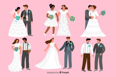 Hand Drawn Wedding Couple Pack – Free Download