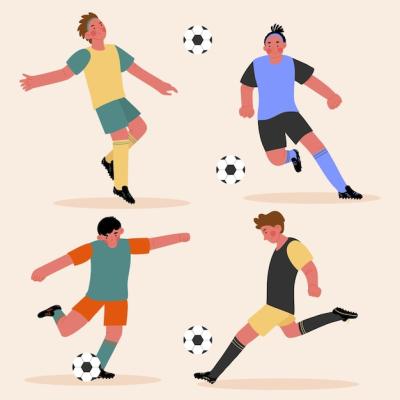 Flat Football Players Vector Templates – Free Download