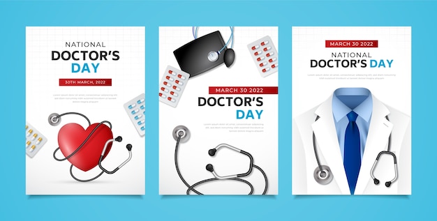 Collection of Realistic National Doctor’s Day Cards – Free to Download