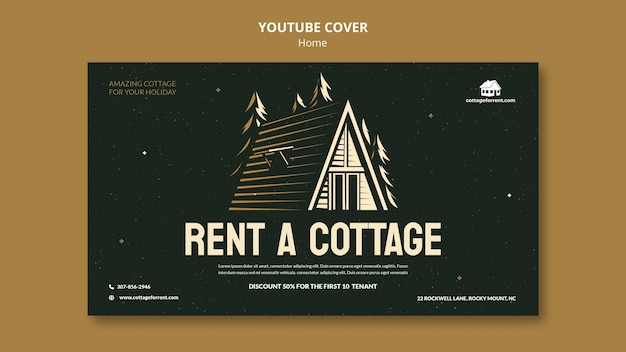 Vacation Cottage Rent YouTube Cover Template – Free Download