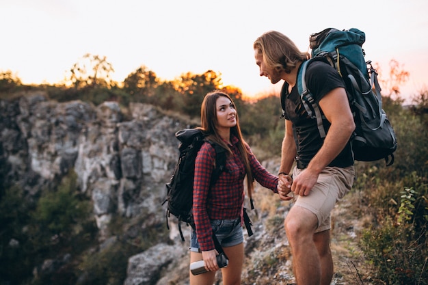 Couple Hiking in the Mountains – Free to Download