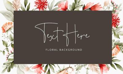 Bohemian Vintage Floral Background with Flowers and Leaves – Free Download