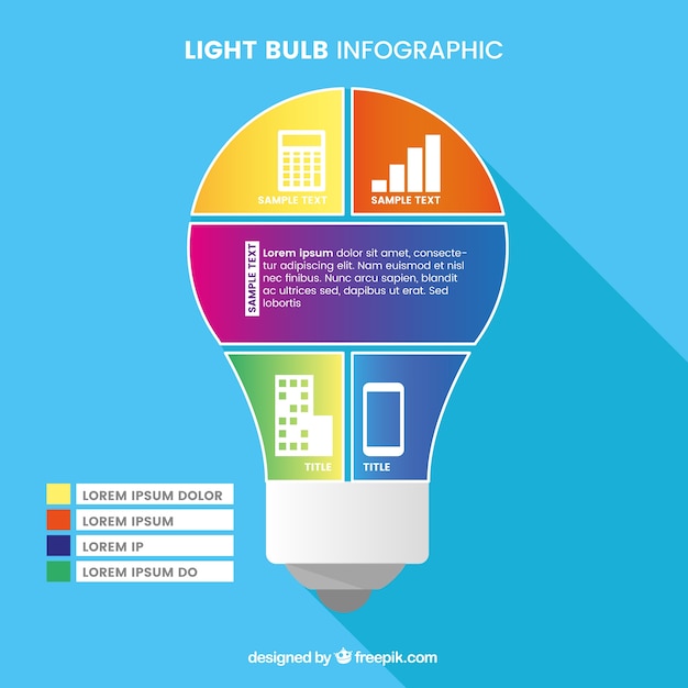 Colorful Light Bulb Infographic – Free Download, Free Stock Photo