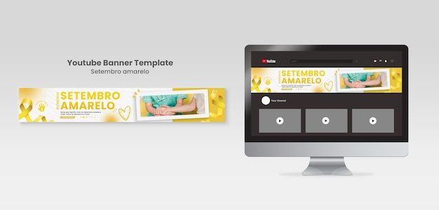 Setembro Amarelo YouTube Banner Template – Free Download