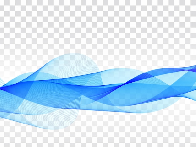 Modern Blue Wave Design on Transparent Background – Free Download