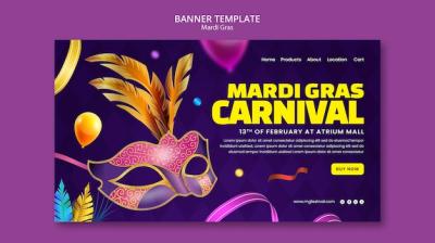 Mardi Gras Celebration Landing Page Template – Free to Download