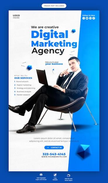 Digital Marketing Agency and Corporate Facebook and Instagram Story Template – Free Download