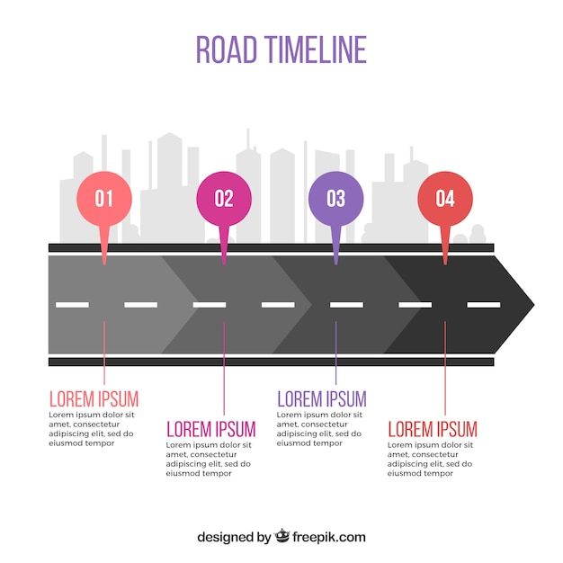 Infographic Timeline Concept with Road – Free Download