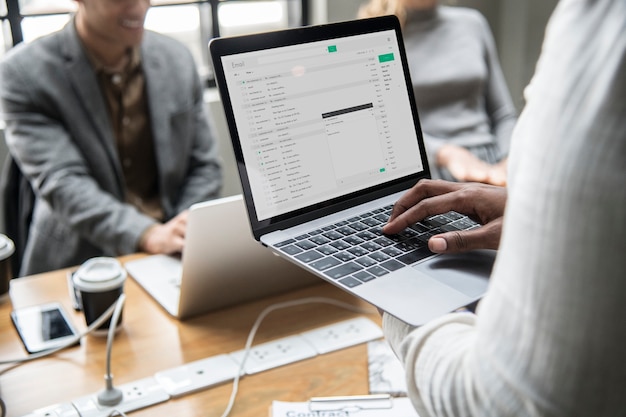 Man Checking Email on a Laptop – Free Stock Photo for Download