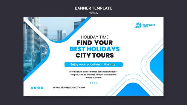 City Holiday Horizontal Banner – Free Download