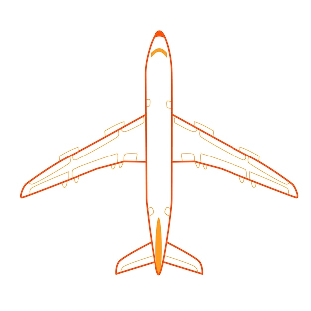 Outline Airplane Illustration – Free Download