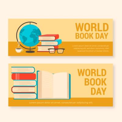 Flat World Book Day Banners – Free Download