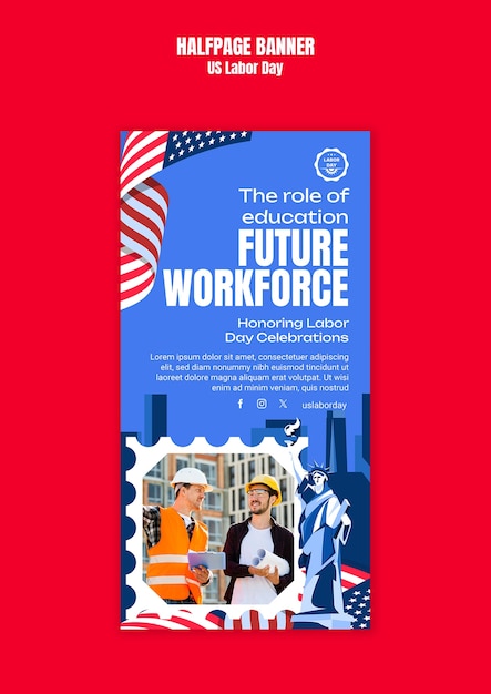 Labor Day US Template Design – Free Download