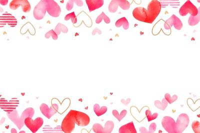 Watercolor Hearts Border – Free Stock Photo for Download