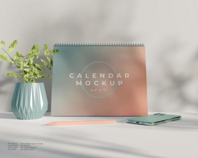 Standing Wall Calendar Mockup – Free Download