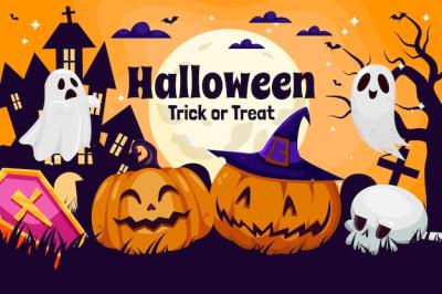 Flat Background for Halloween Celebration – Free Download