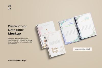 Pastel Color Notebook Mockup for Showcasing Your Design to Clients – Free Download