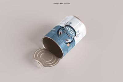 Opened Large Food Can Mockup – Free Download