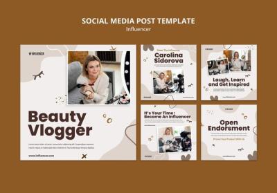 Instagram Posts Collection for Beauty Vlogger – Free Stock Photo, Download Free