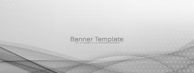 Decorative Gray and White Wave Style Banner Design Vector – Free Download