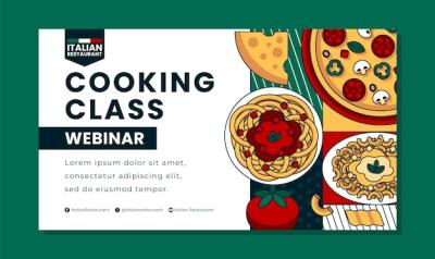 Italian Restaurant Webinar Flat Design – Free Download