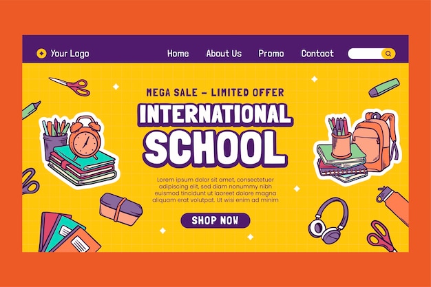 International School Landing Page Template – Free Download