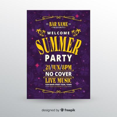 Summer Party Flyer Design – Free Download