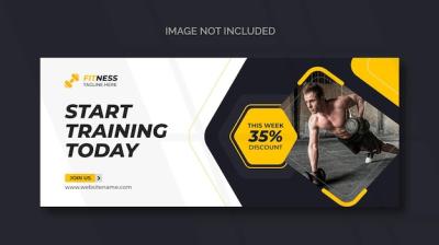 Fitness Web Banner and Social Media Template – Free Download