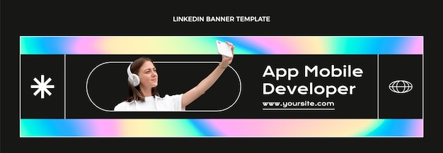 Gradient Abstract Fluid Technology LinkedIn Banner – Free to Download