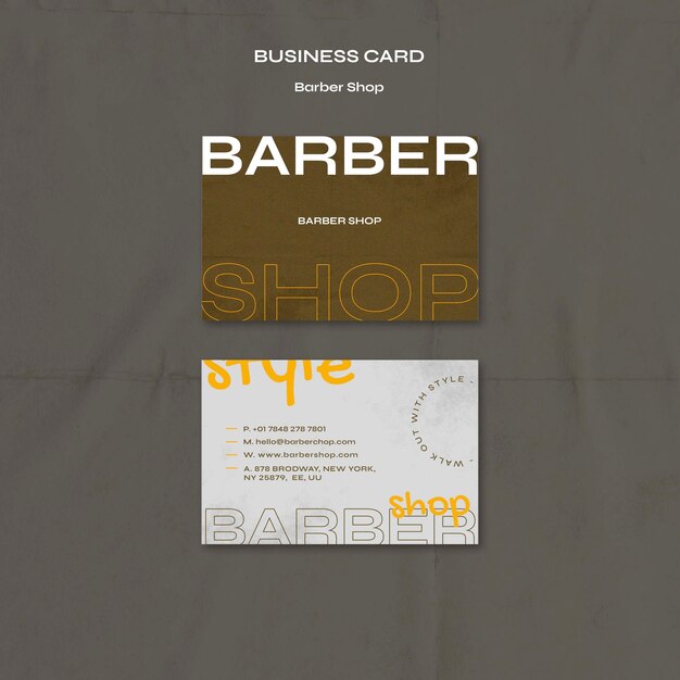 Textured Barber Shop Business Card – Free Download